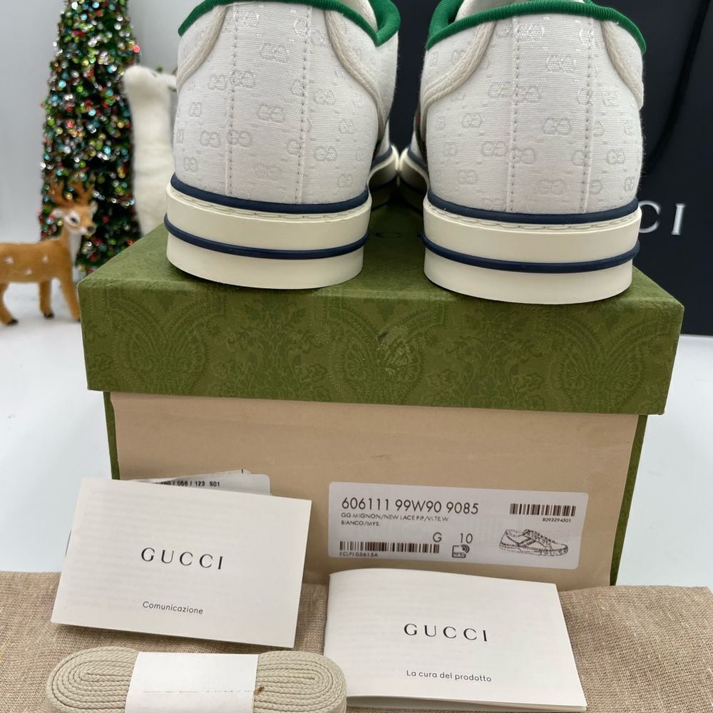 Men’s Gucci tennis 1977 low top mini GG sneakers size 10 made in Italy - Picture 5 of 7